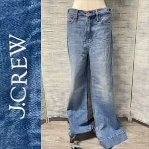 J.Crew Wide Leg Trouser Jeans Womens 31T Light Indigo Excellent Lyocell Blend